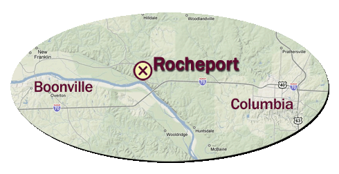 Katy Trail Bed and Breakfast - map: Rocheport, Columbia, Boonville, Missouri